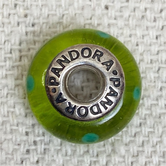 Pandora Lime Green Murano Glass Charm - Picture 3 of 4